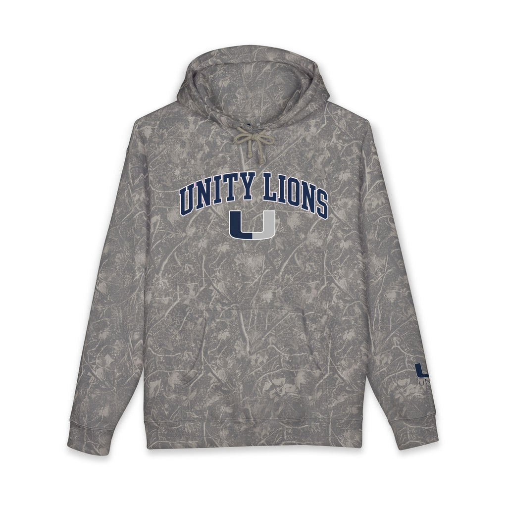 Unity Lions Hooded Sweatshirt — Camo Grey School Spirit Hoodie