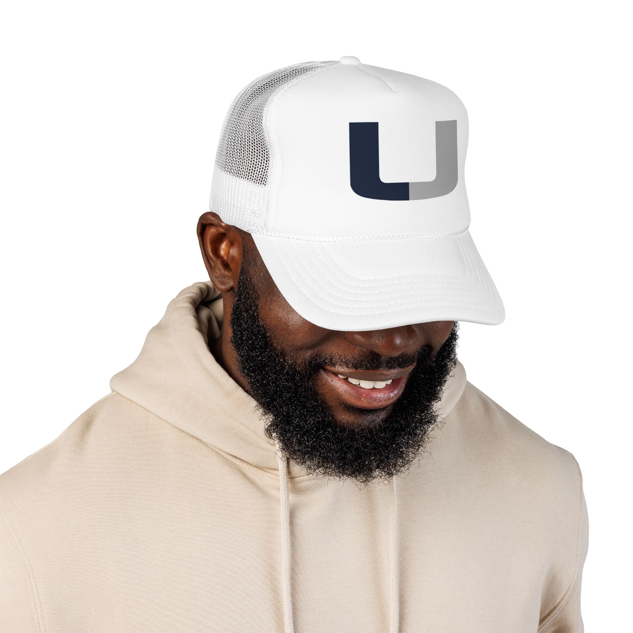 Trucker Hat – Navy & Gray Split 'U' Patch Cap