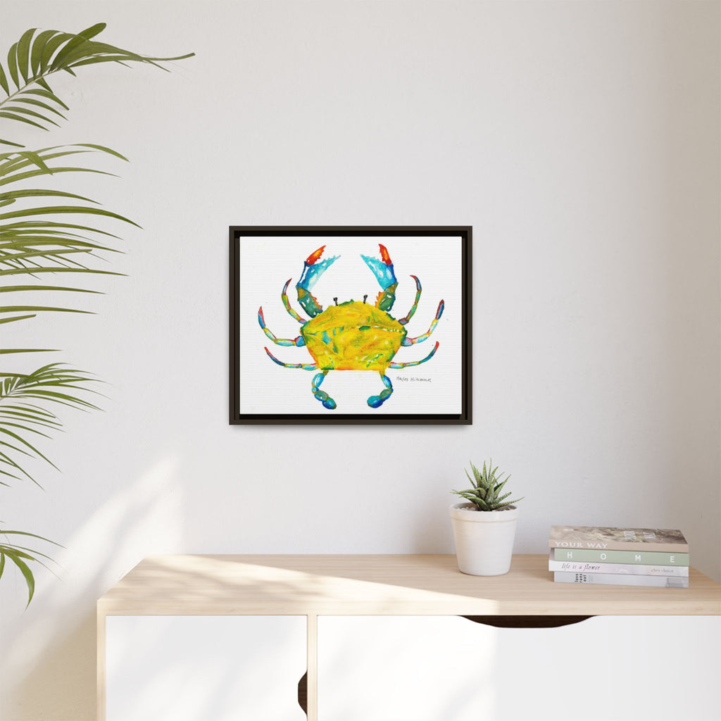 Colorful Crab Matte Canvas Print (Framed) - By Hayes Hitchcock