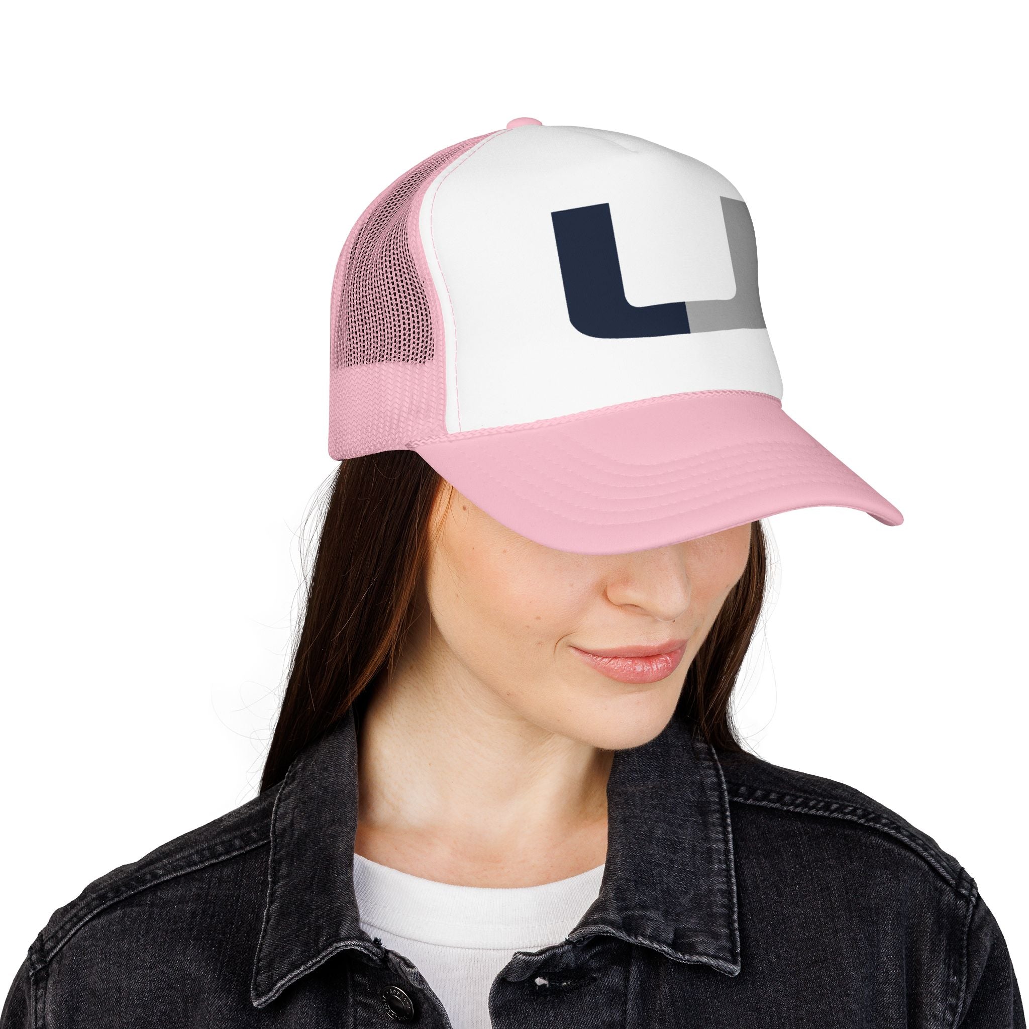 Trucker Hat – Navy & Gray Split 'U' Patch Cap