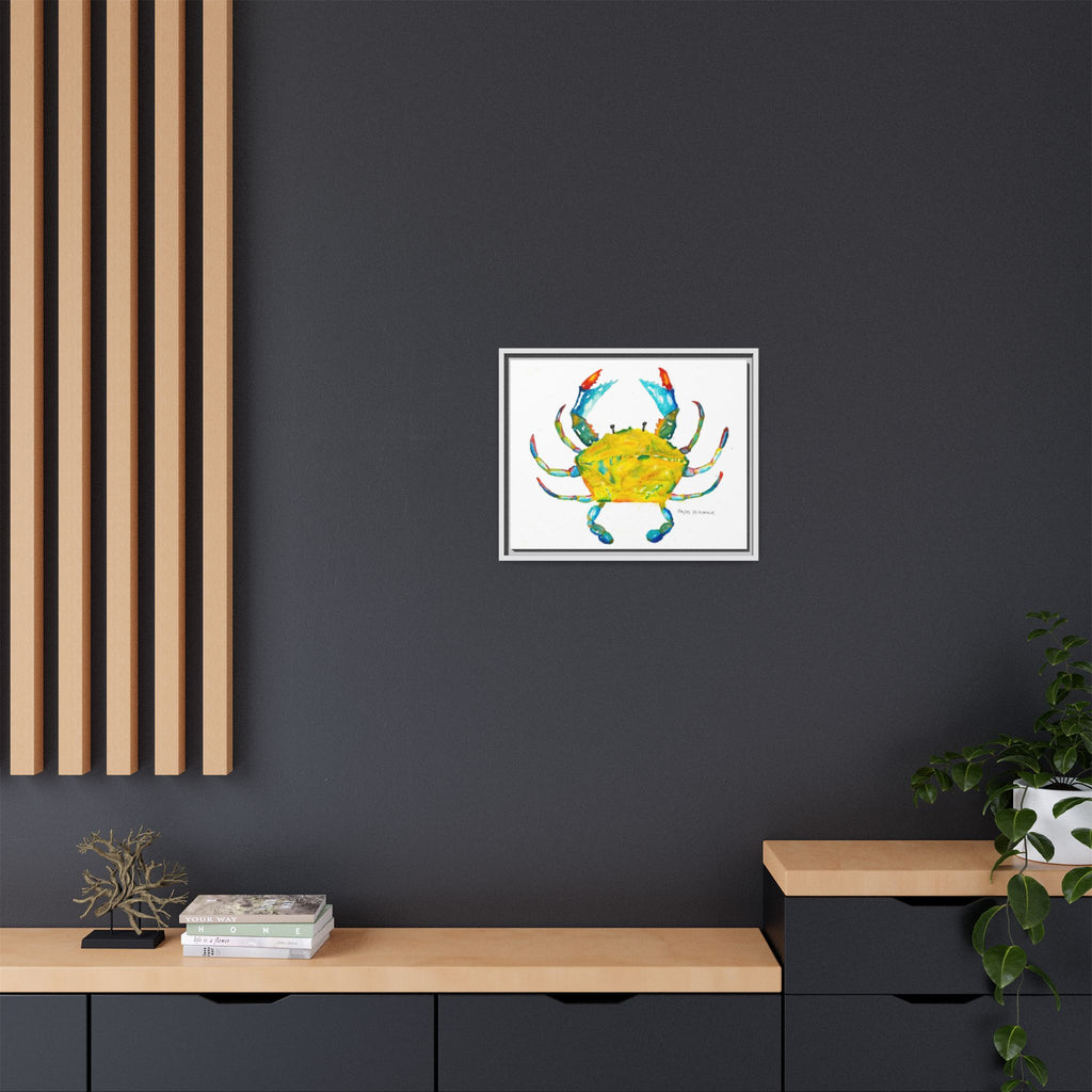Colorful Crab Matte Canvas Print (Framed) - By Hayes Hitchcock