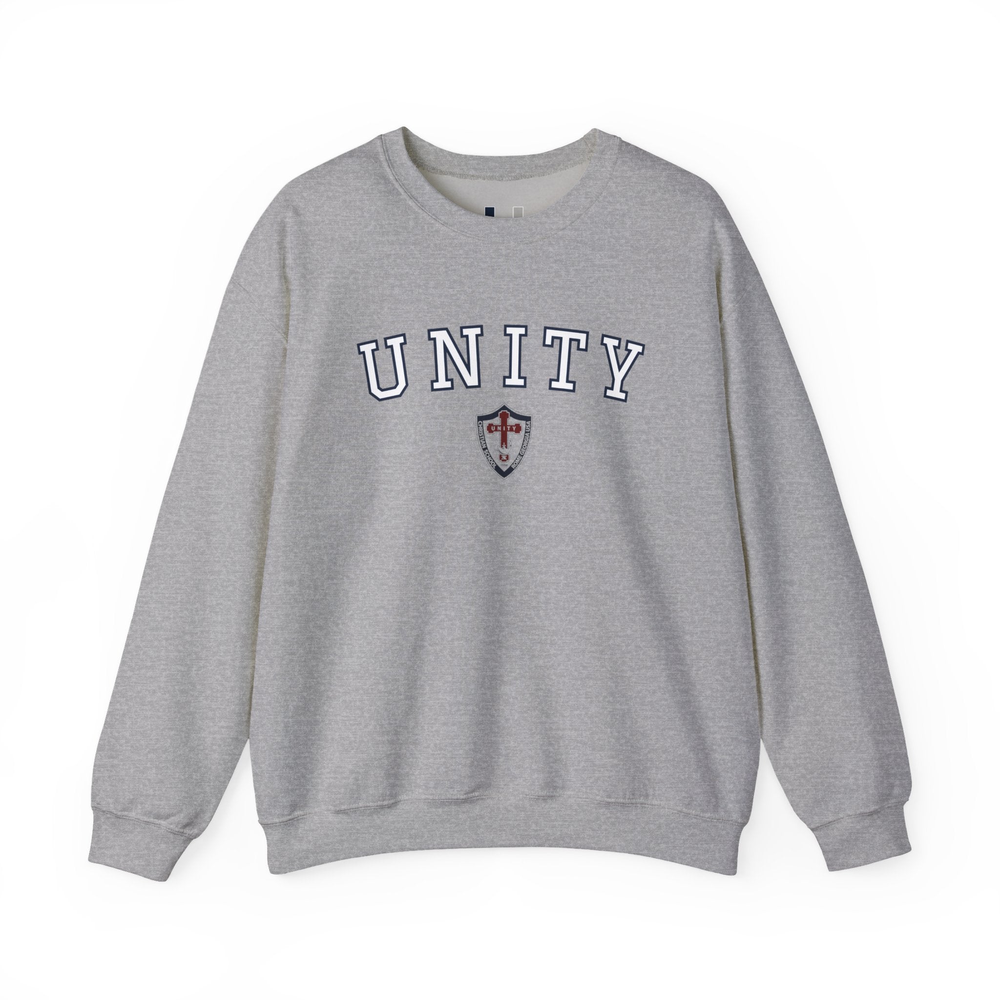 Unity Crewneck Sweatshirt — Collegiate Shield Graphic
