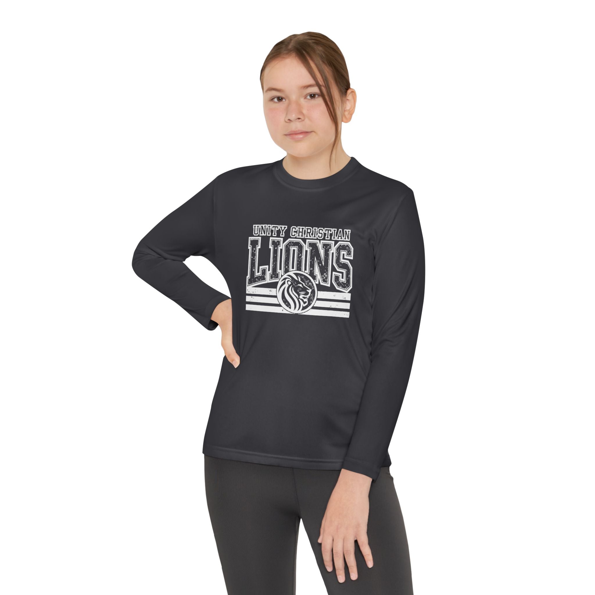 Youth Long Sleeve Competitor Tee — Lions Team Athletic Shirt (School Spirit)