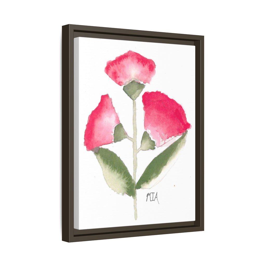 Framed Watercolor Rose Print — Matte Canvas Floral Wall Art - By Mia Roll