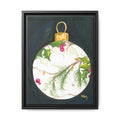 Framed Christmas Ornament Art Print — Holiday Holly & Pine Matte Canvas - By ABBY SANDI