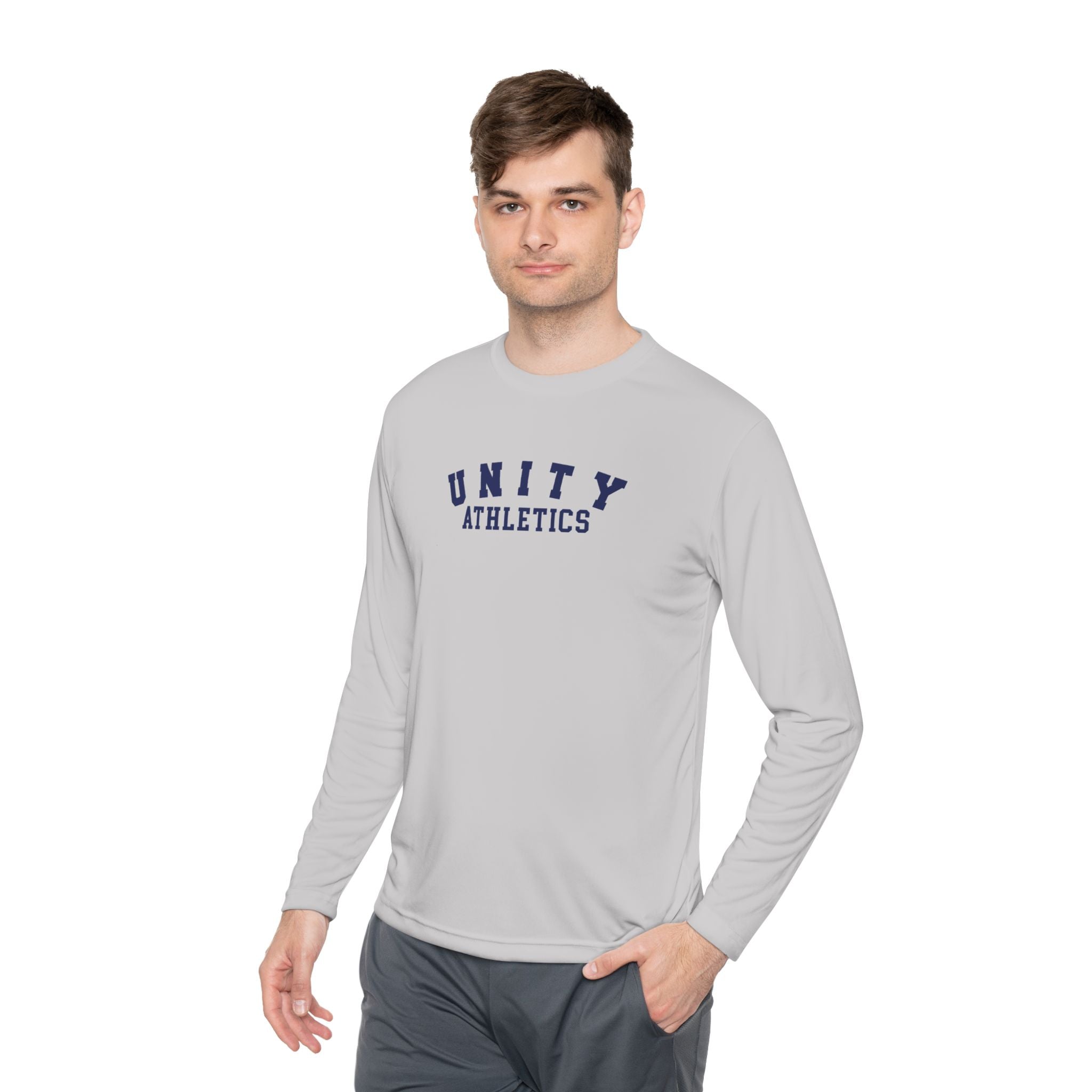 Unity Athletics Long Sleeve Tee — Collegiate Sporty Graphic Shirt - Adult