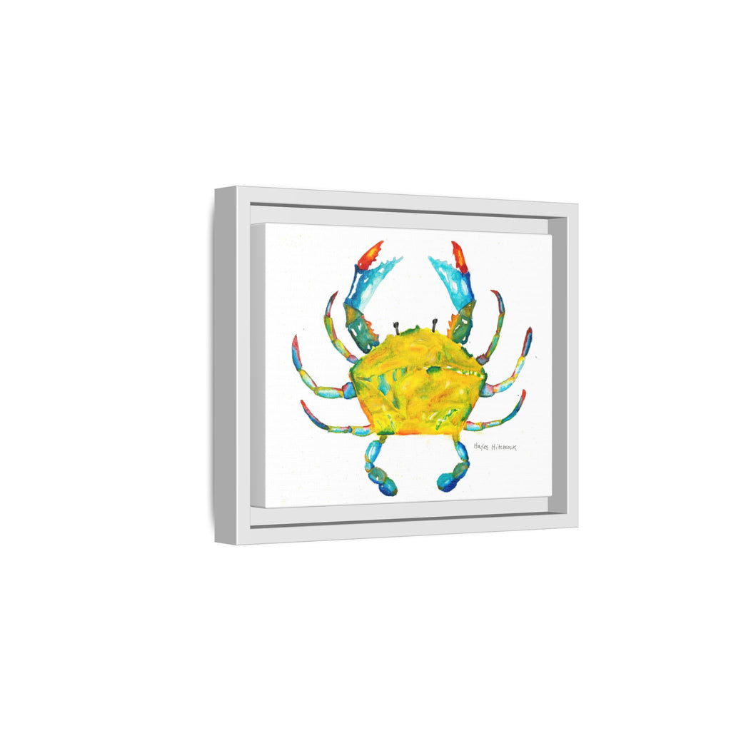 Colorful Crab Matte Canvas Print (Framed) - By Hayes Hitchcock