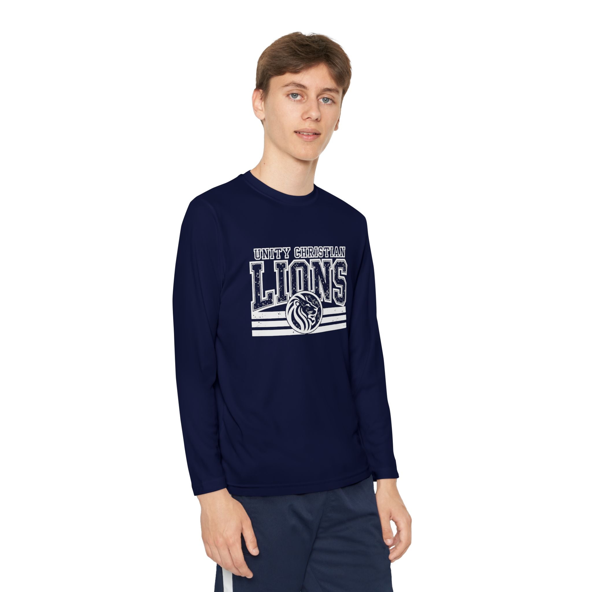 Youth Long Sleeve Competitor Tee — Lions Team Athletic Shirt (School Spirit)