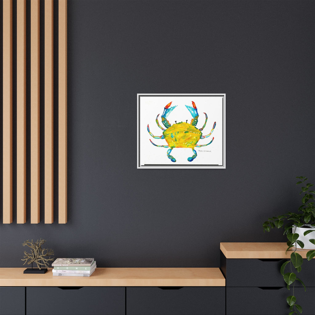 Colorful Crab Matte Canvas Print (Framed) - By Hayes Hitchcock