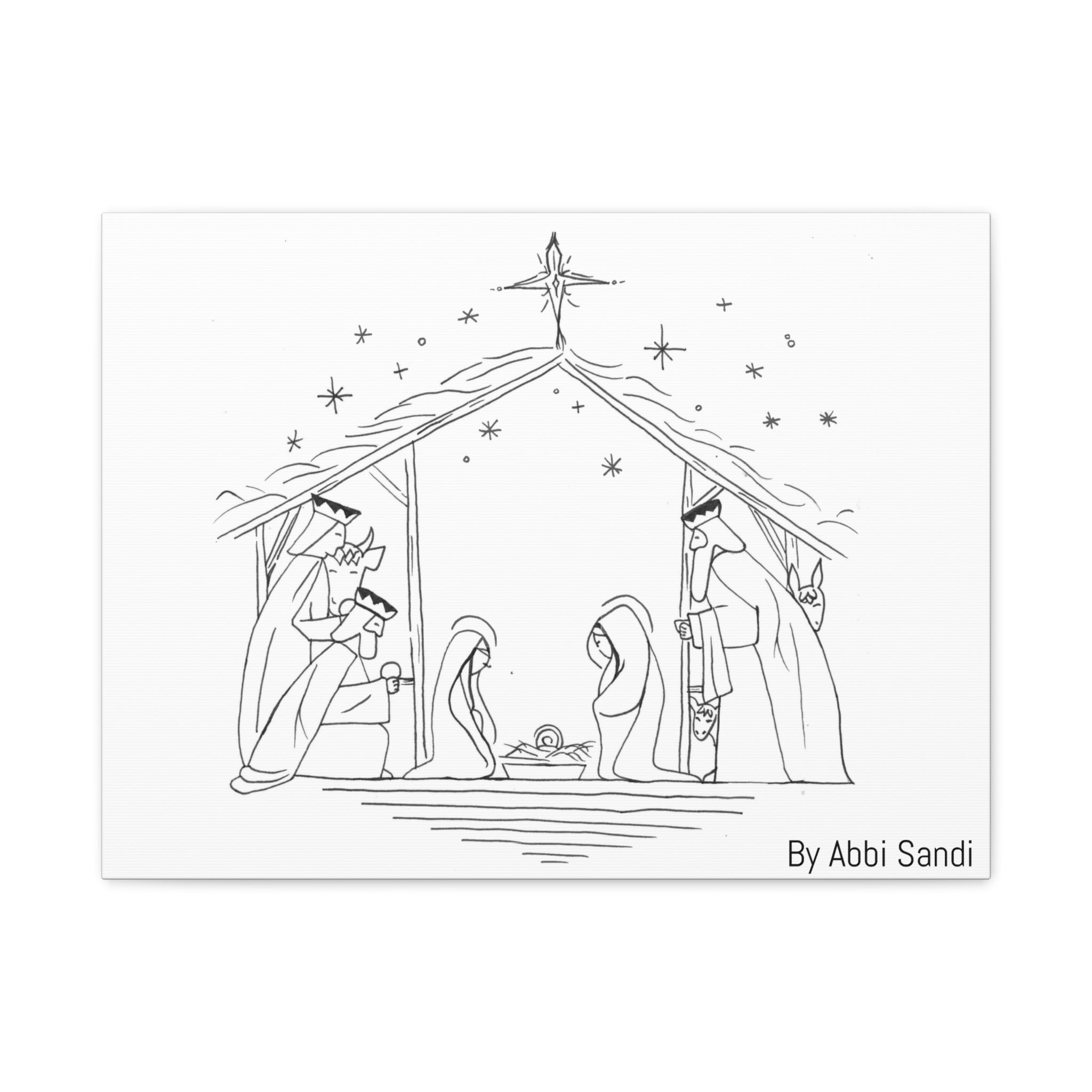 Nativity Scene Canvas Wall Art, BY Abbi Sandi