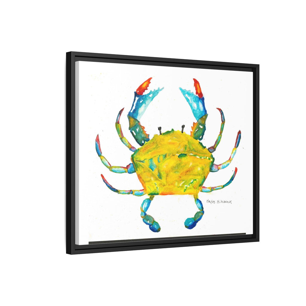 Colorful Crab Matte Canvas Print (Framed) - By Hayes Hitchcock