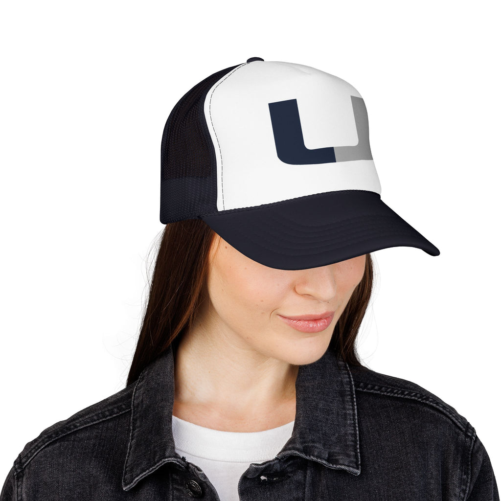 Trucker Hat – Navy & Gray Split 'U' Patch Cap