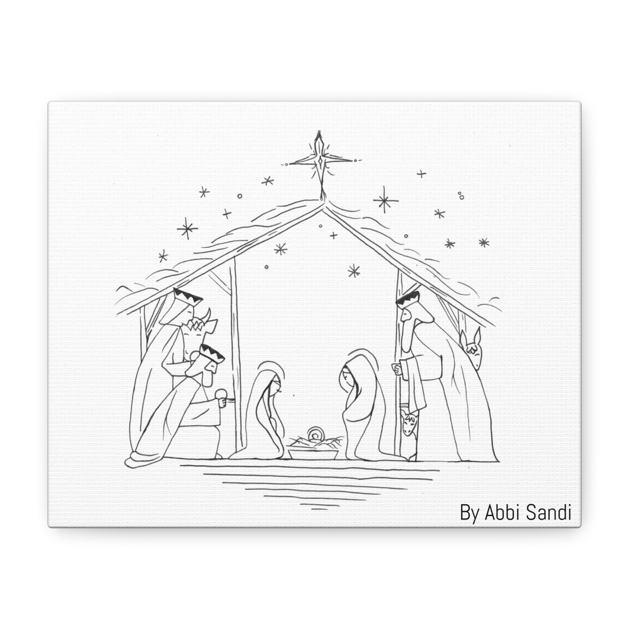 Nativity Scene Canvas Wall Art, BY Abbi Sandi