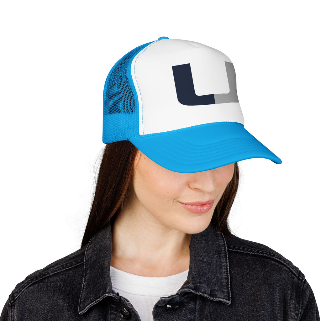 Trucker Hat – Navy & Gray Split 'U' Patch Cap