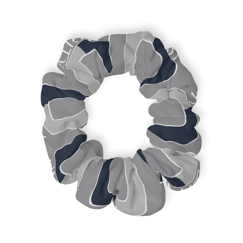 Stylish Grey Pattern Scrunchie for Effortless Hair Elevation