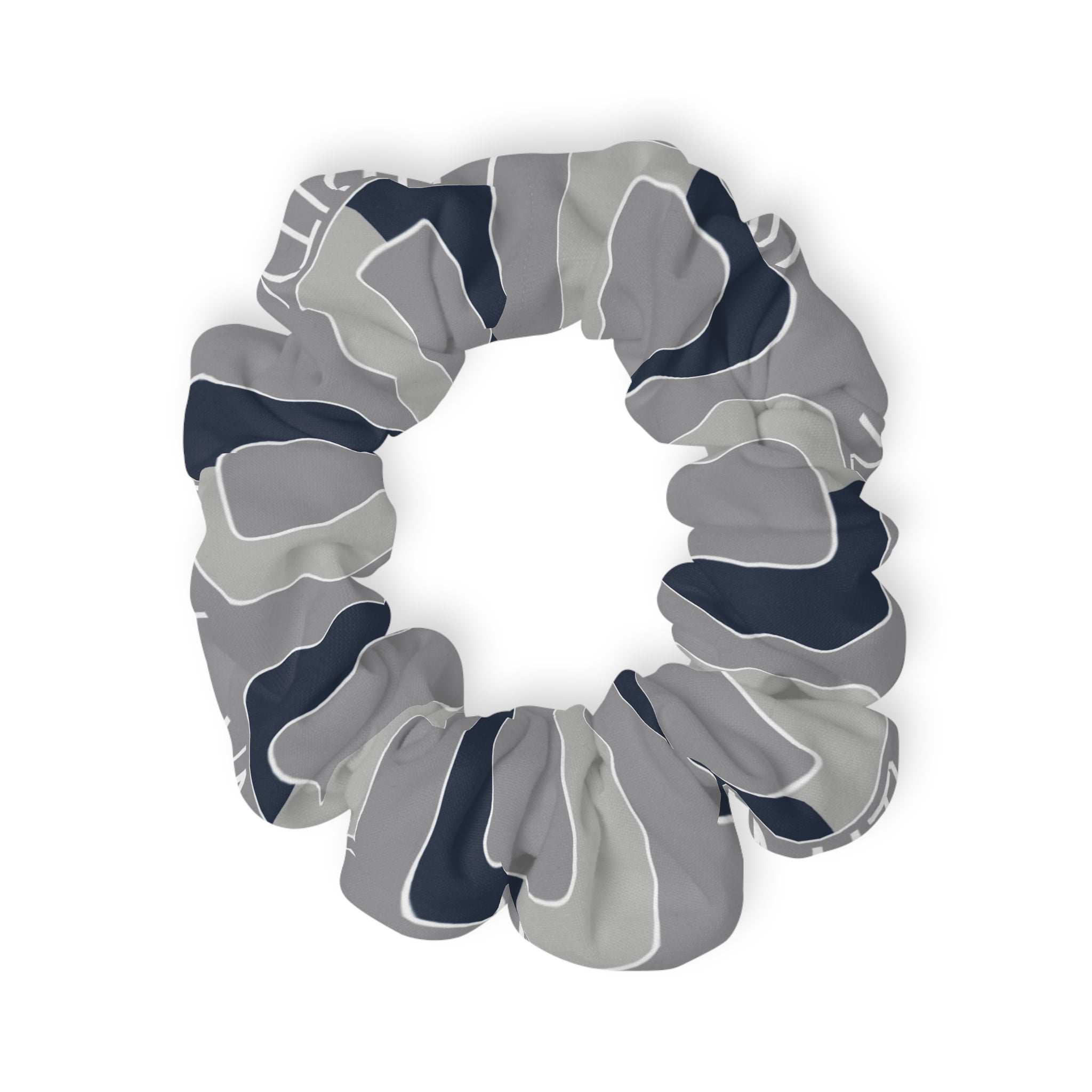 Stylish Grey Pattern Scrunchie for Effortless Hair Elevation