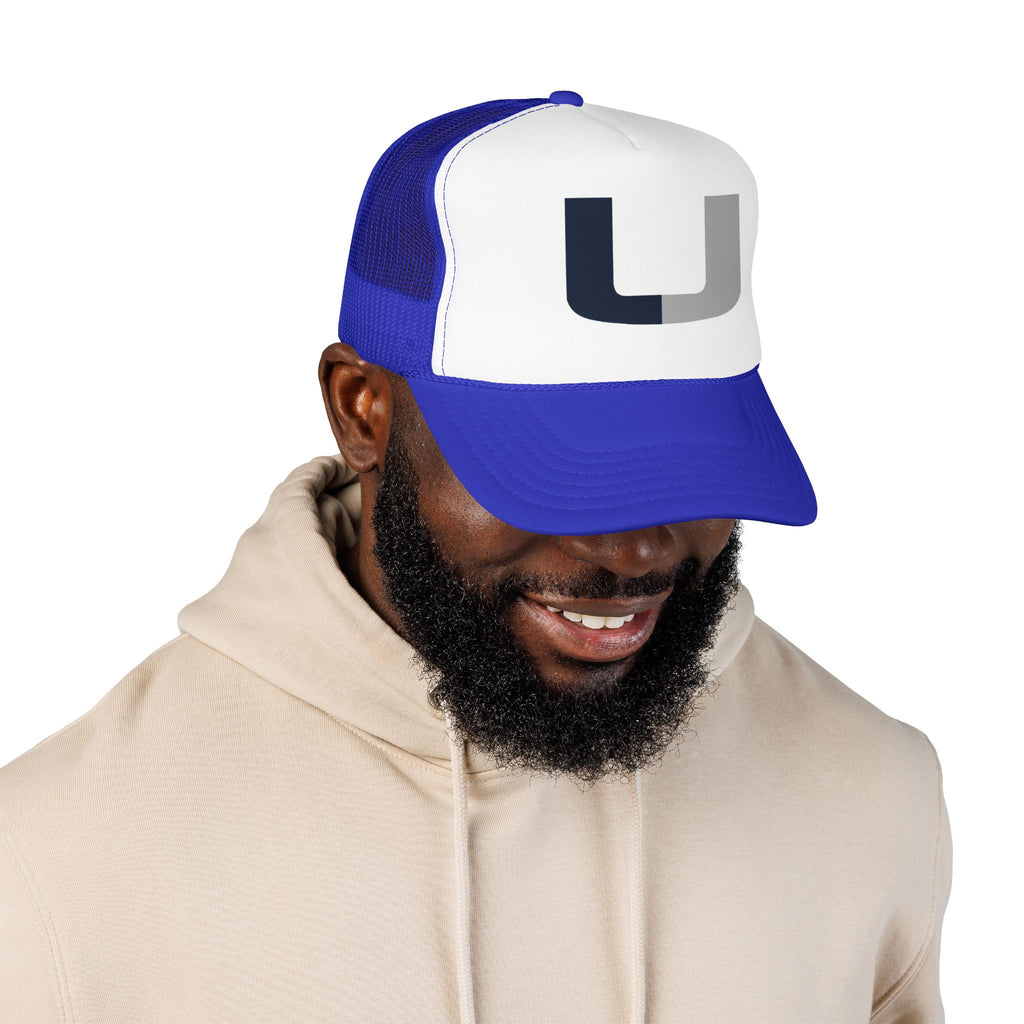 Trucker Hat – Navy & Gray Split 'U' Patch Cap