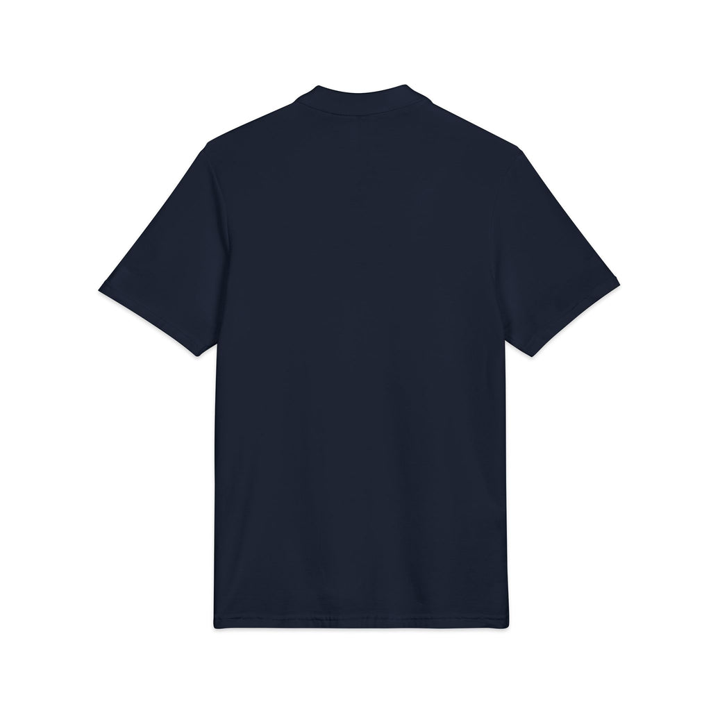 Shield Polo Shirt — Classic Crest Logo on Heather Gray (Heat Press)