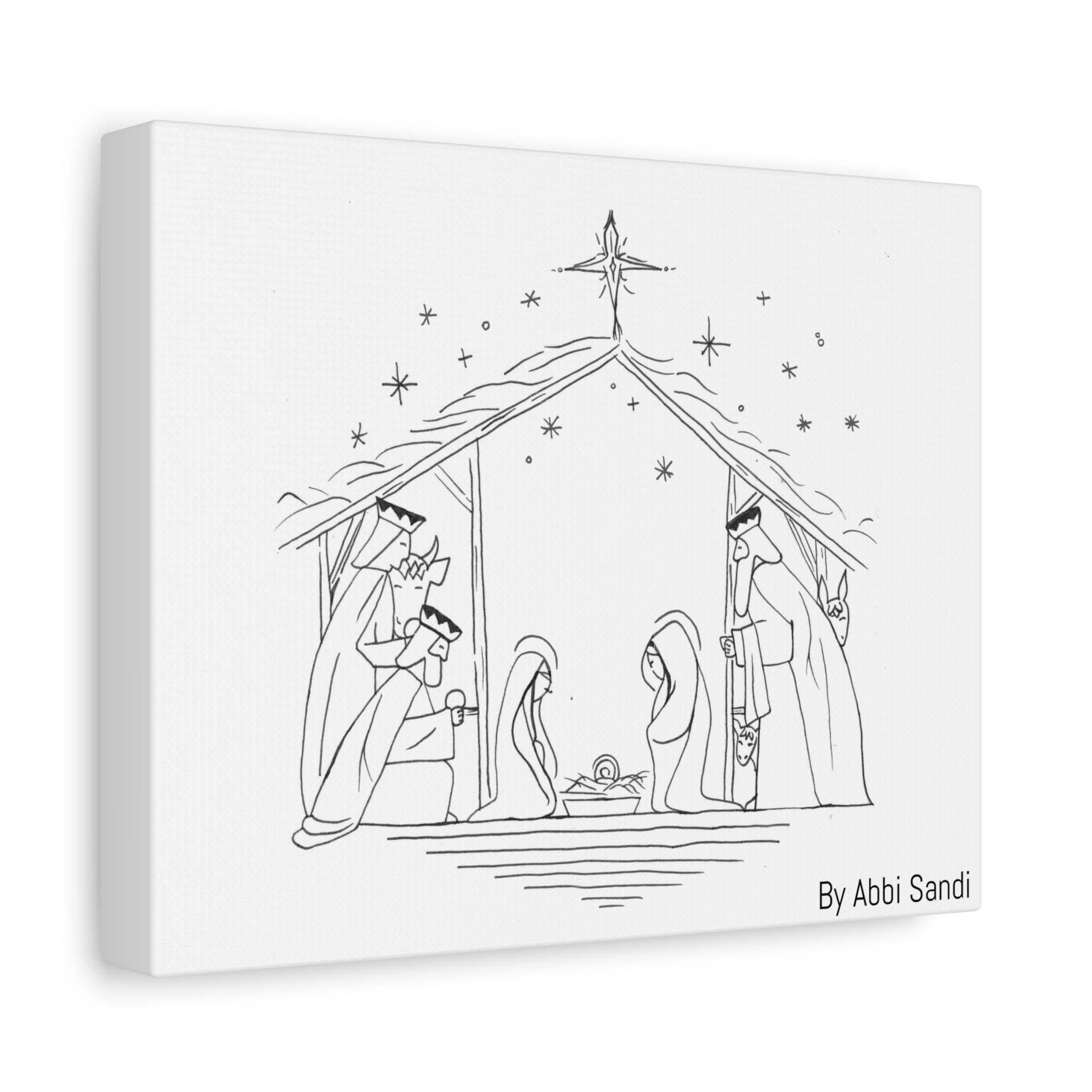 Nativity Scene Canvas Wall Art, BY Abbi Sandi