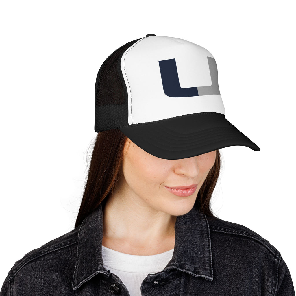 Trucker Hat – Navy & Gray Split 'U' Patch Cap